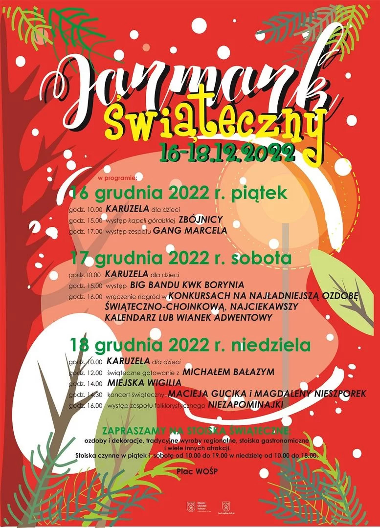 Program Jarmarku Świątecznego w Jastrzębiu-Zdroju (kliknij, aby powiększyć).