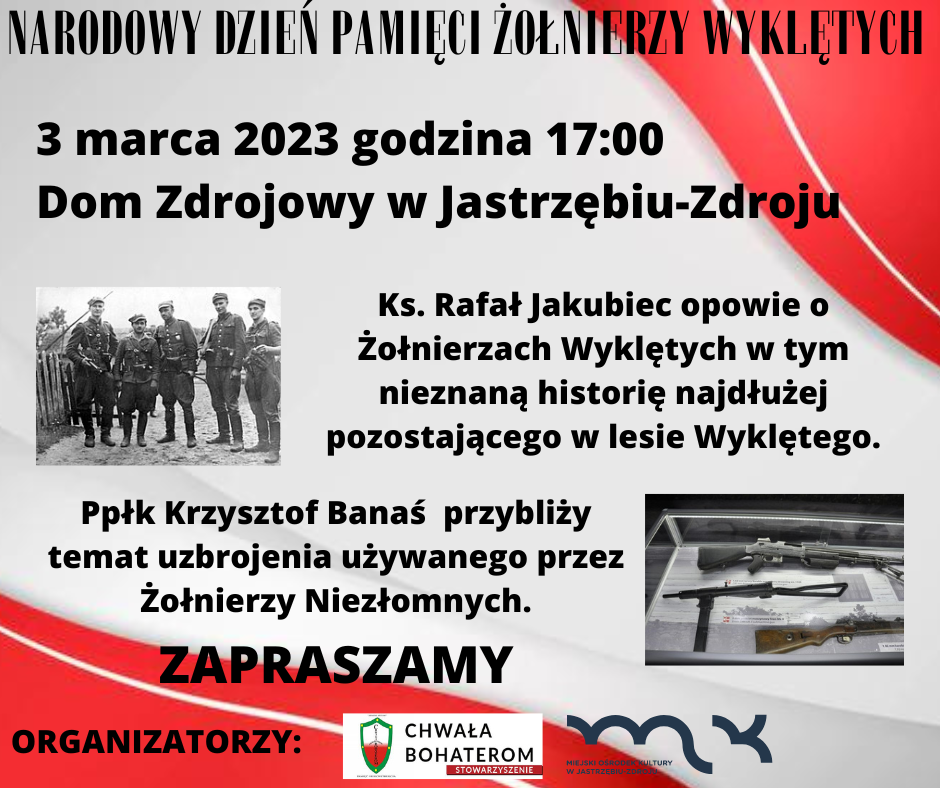 W Jastrzębiu-Zdroju będzie można wysłuchać dwóch wykładów dotyczących Żołnierzy Wyklętych.