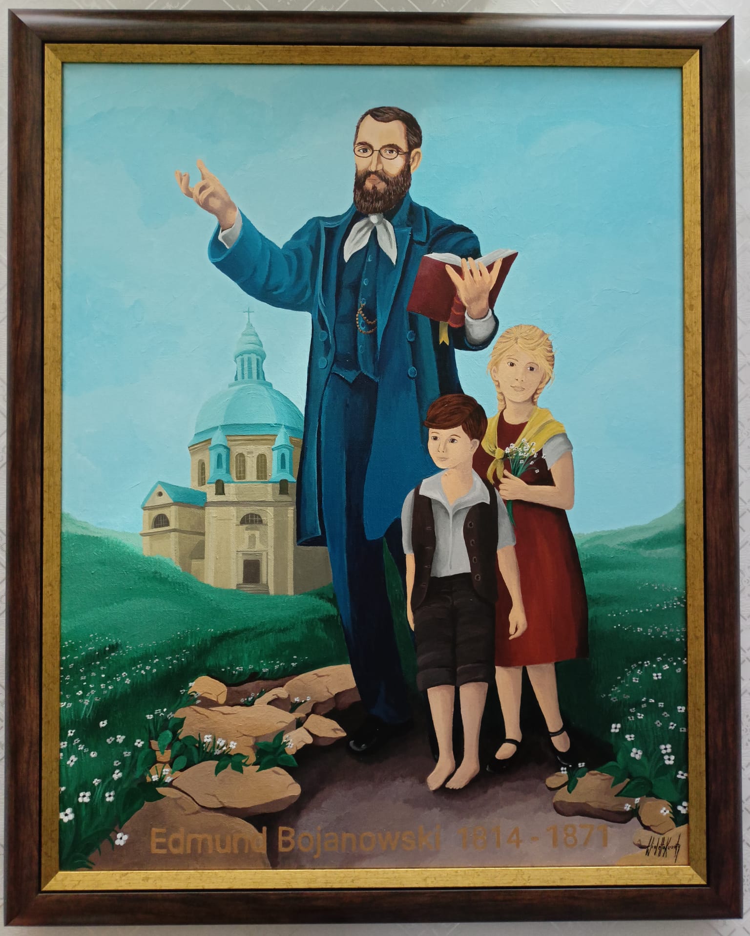 Obraz bł. Edmunda Bojanowskiego znajduje się w rogowskim kościele. Fot. Siostra Janina