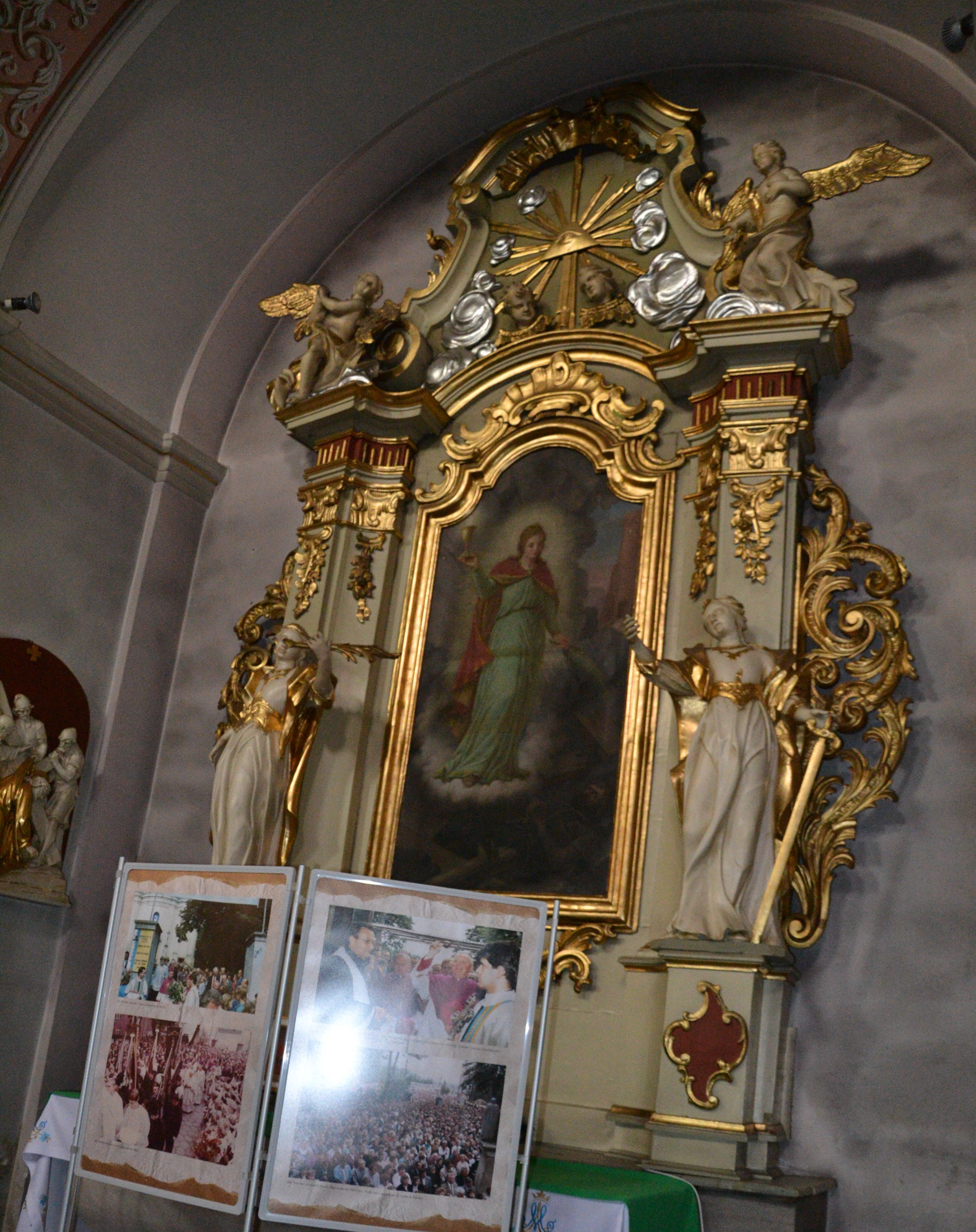 Ołtarz w pszowskiej bazylice, który również poświęcony jest św. Barbarze. Fot. Fryderyk Kamczyk
