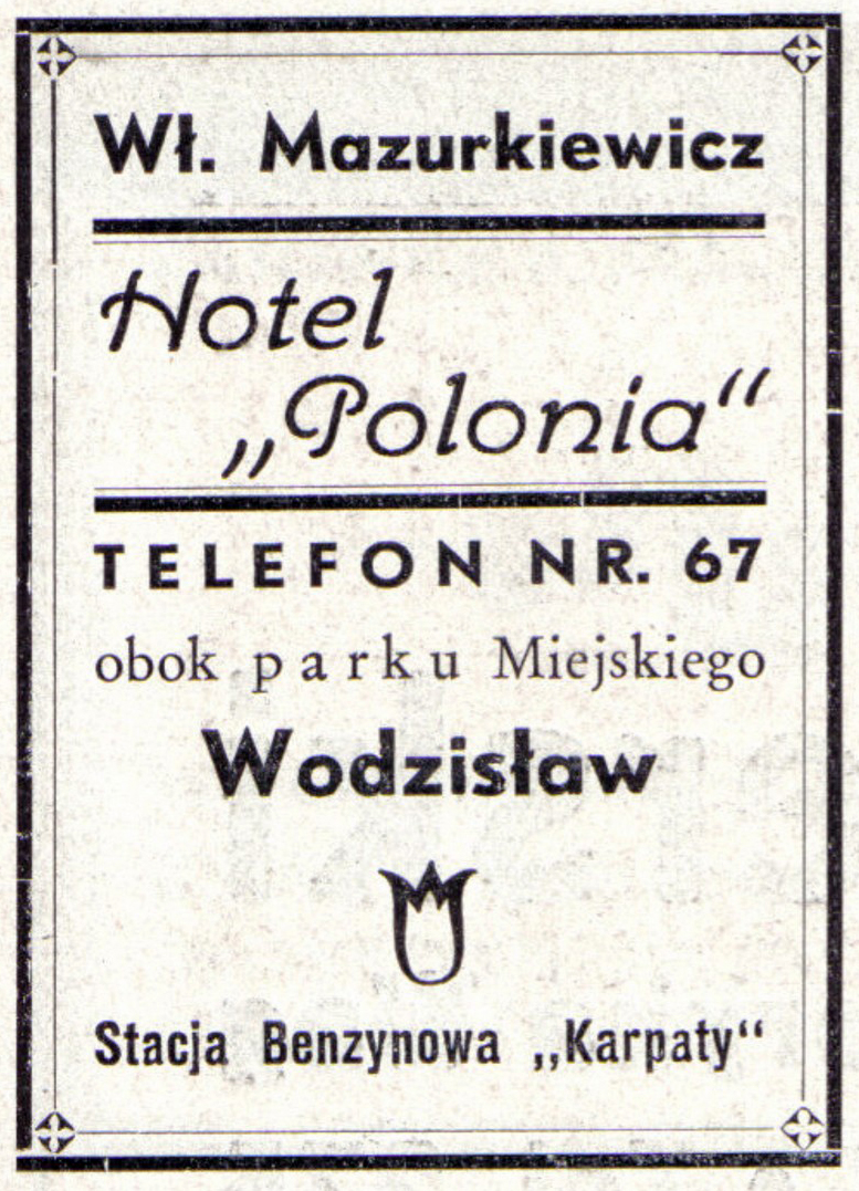 Reklamówka wodzisławskiego hotelu „Polonia