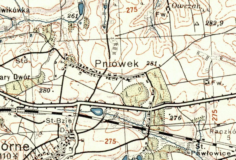 Mapa Pniówka z 1938 r.